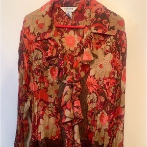 Fall floral print blouse